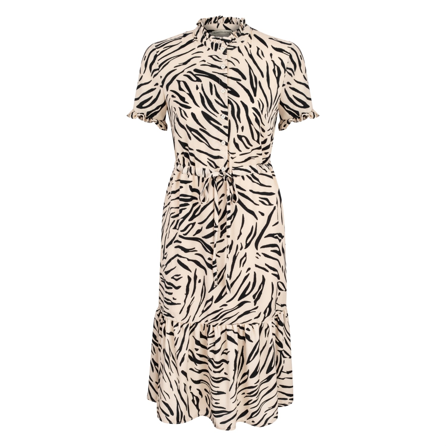 ZEBRA DESENLİ MİDİ KLOŞ ELBİSE