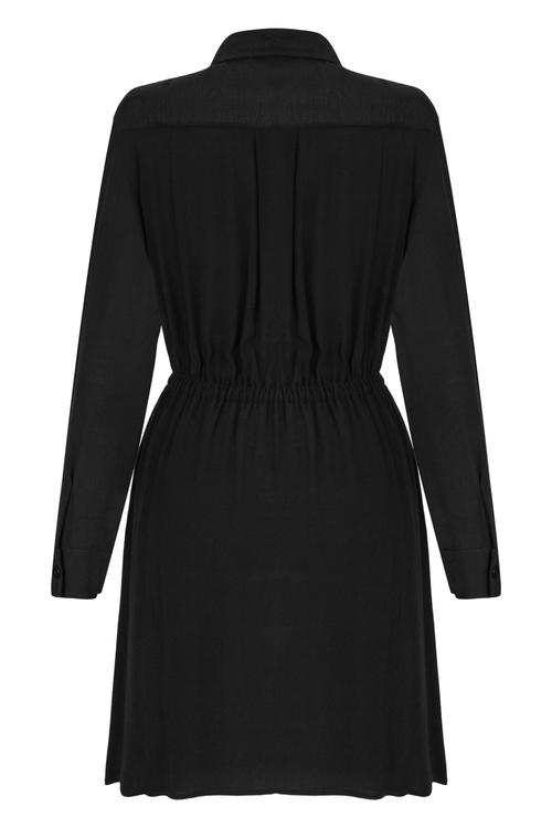  BELİ LASTİKLİ MİNİ GÖMLEK ELBİSE