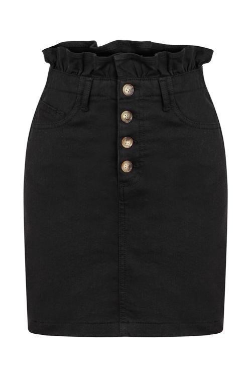  DÜĞME DETAYLI PAMUKLU MİNİ DAR ETEK