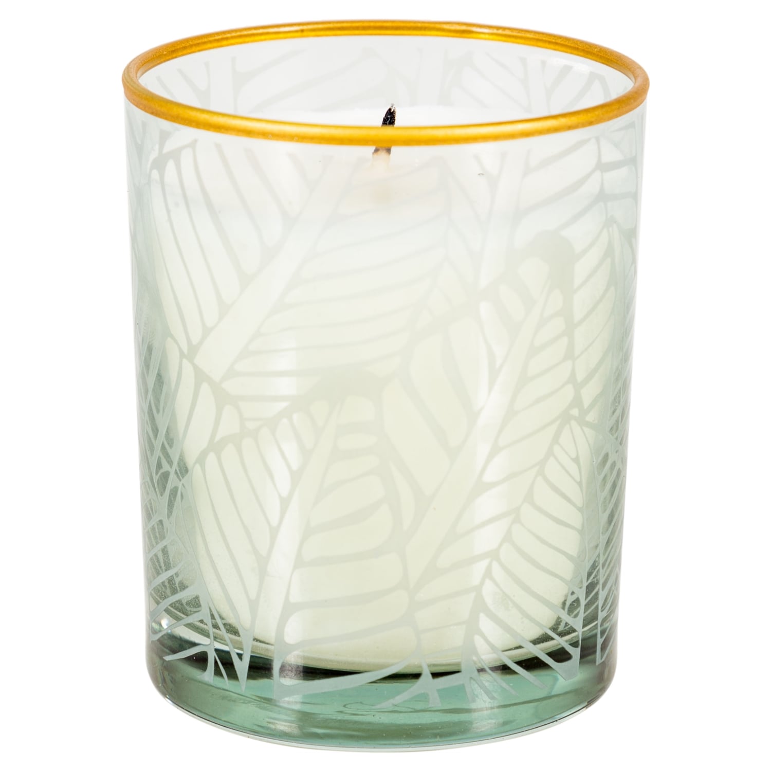 LEAF KOKULU CAM BARDAK MUM YEŞİL