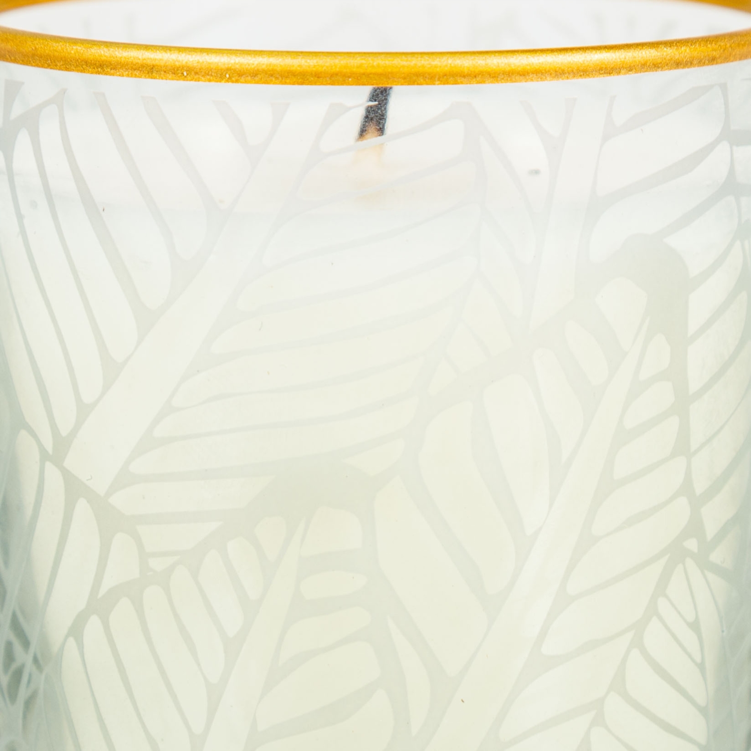 LEAF KOKULU CAM BARDAK MUM YEŞİL