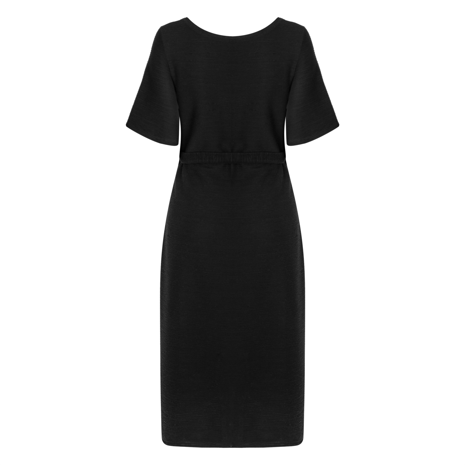 V YAKA MİDİ ELBİSE