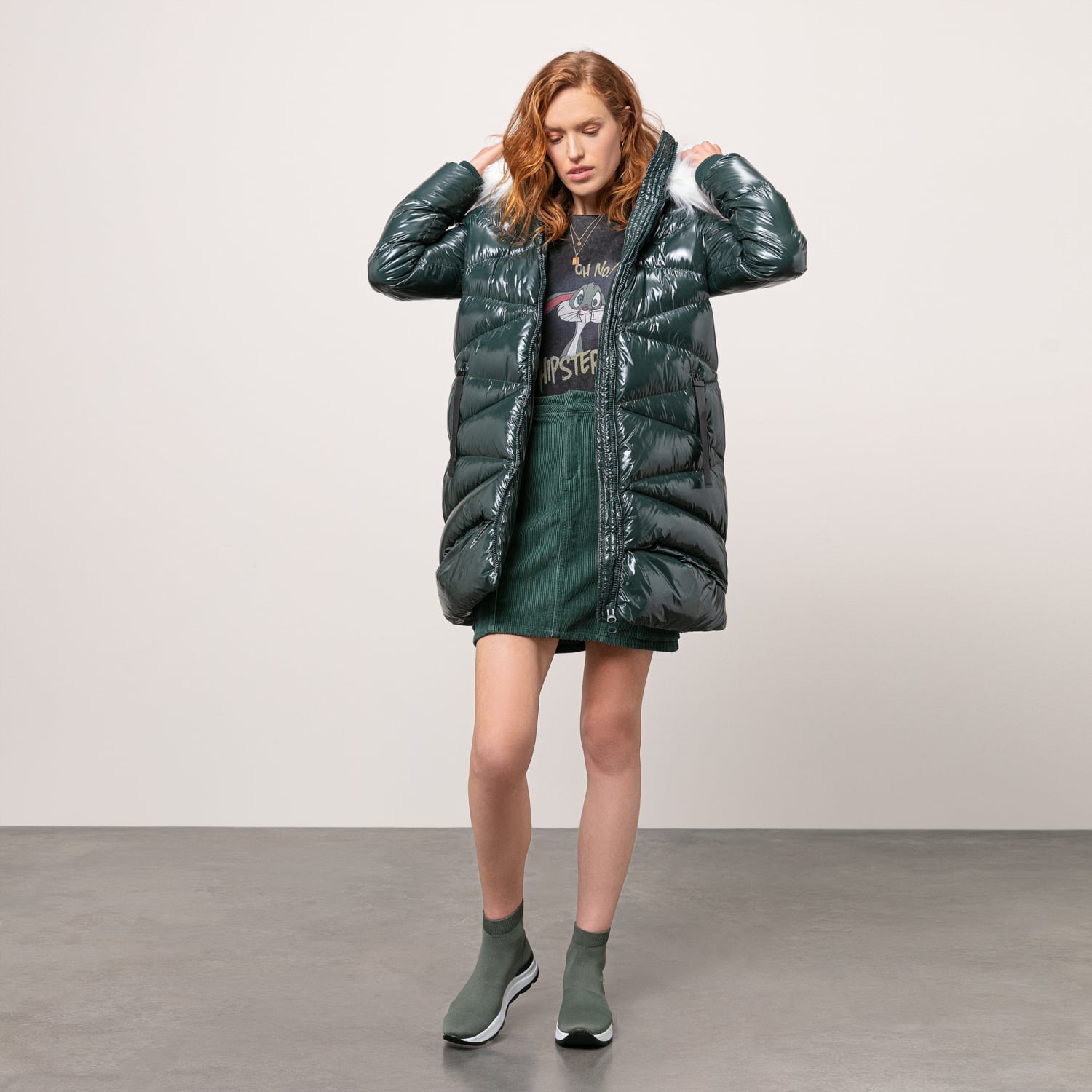 KÜRK KAPÜŞONLU PUFFER ŞİŞME MONT