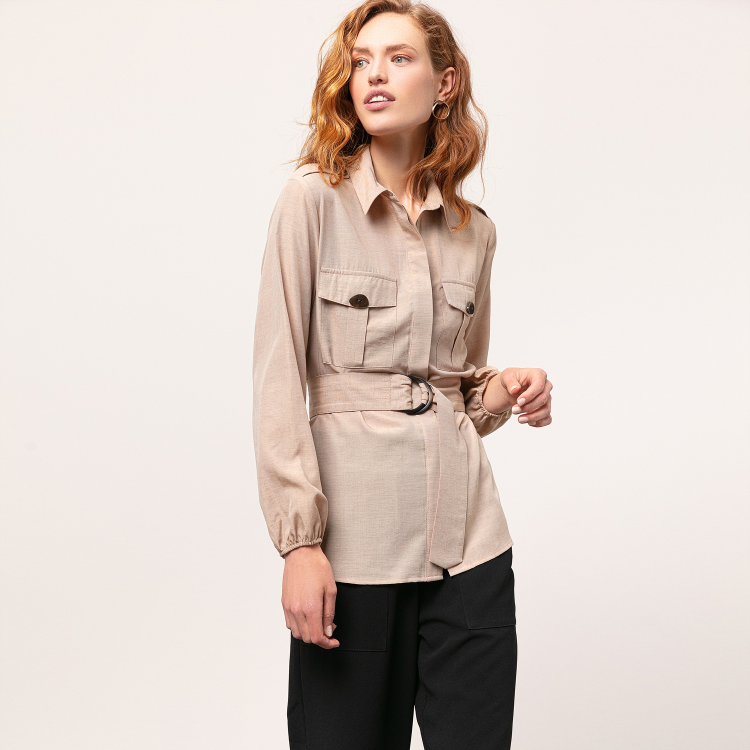 KEMERLİ CASUAL GÖMLEK