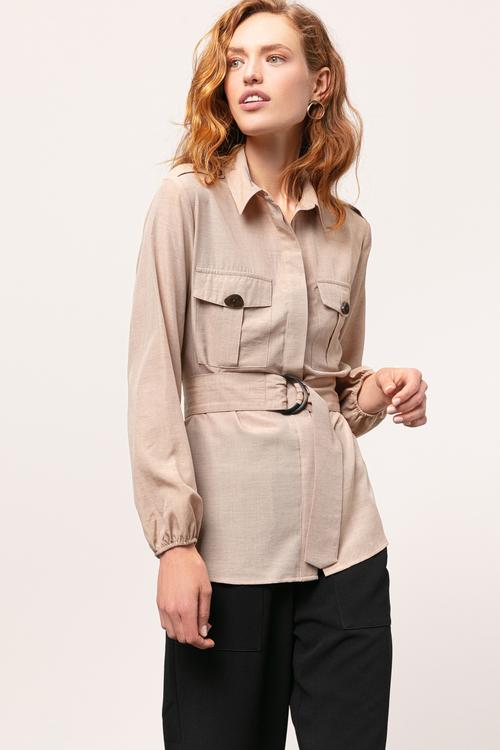  KEMERLİ CASUAL GÖMLEK