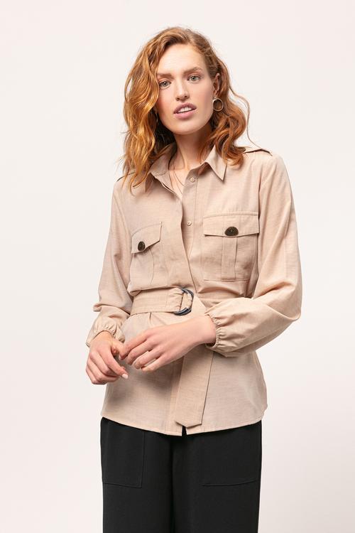  KEMERLİ CASUAL GÖMLEK