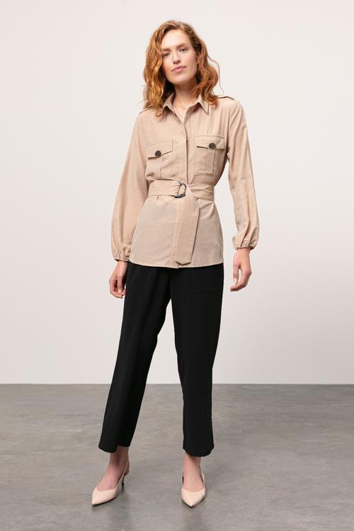  KEMERLİ CASUAL GÖMLEK