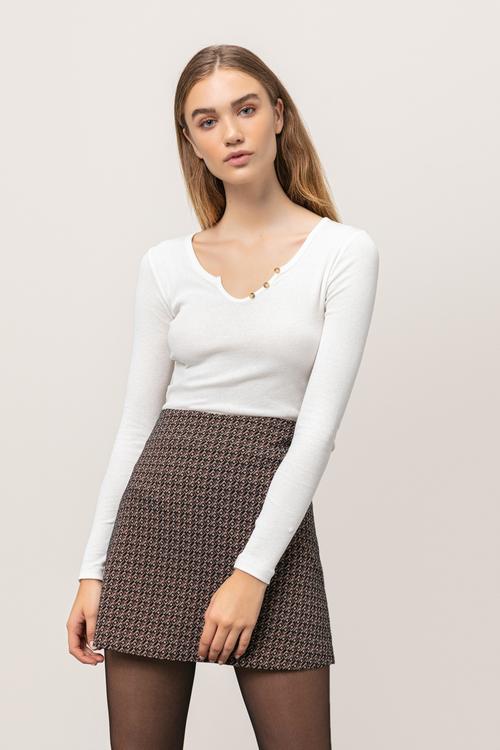  PAMUKLU UZUN KOLLU T-SHIRT