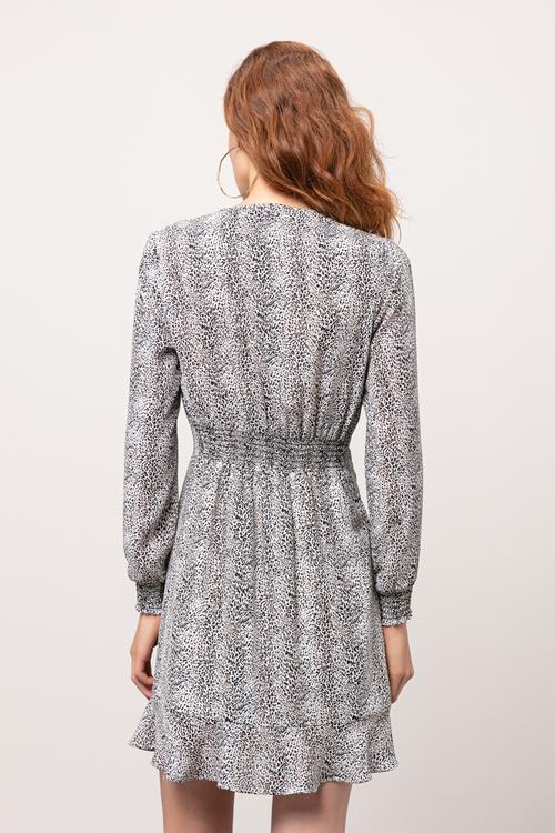  LEOPAR DESENLİ MİNİ ELBİSE