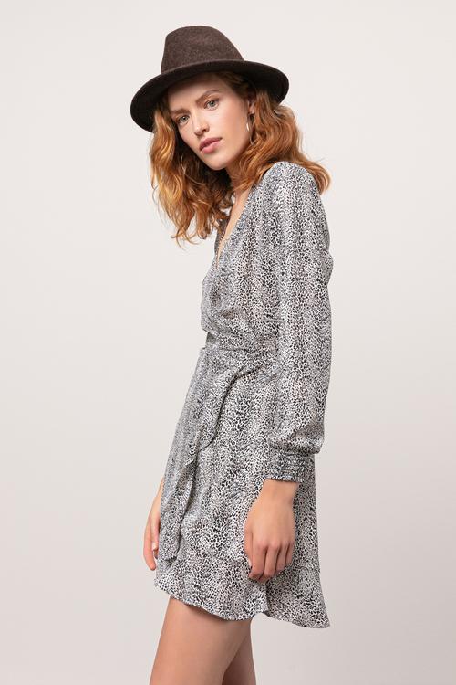  LEOPAR DESENLİ MİNİ ELBİSE