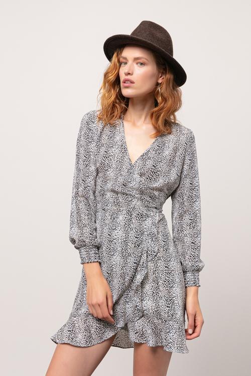  LEOPAR DESENLİ MİNİ ELBİSE