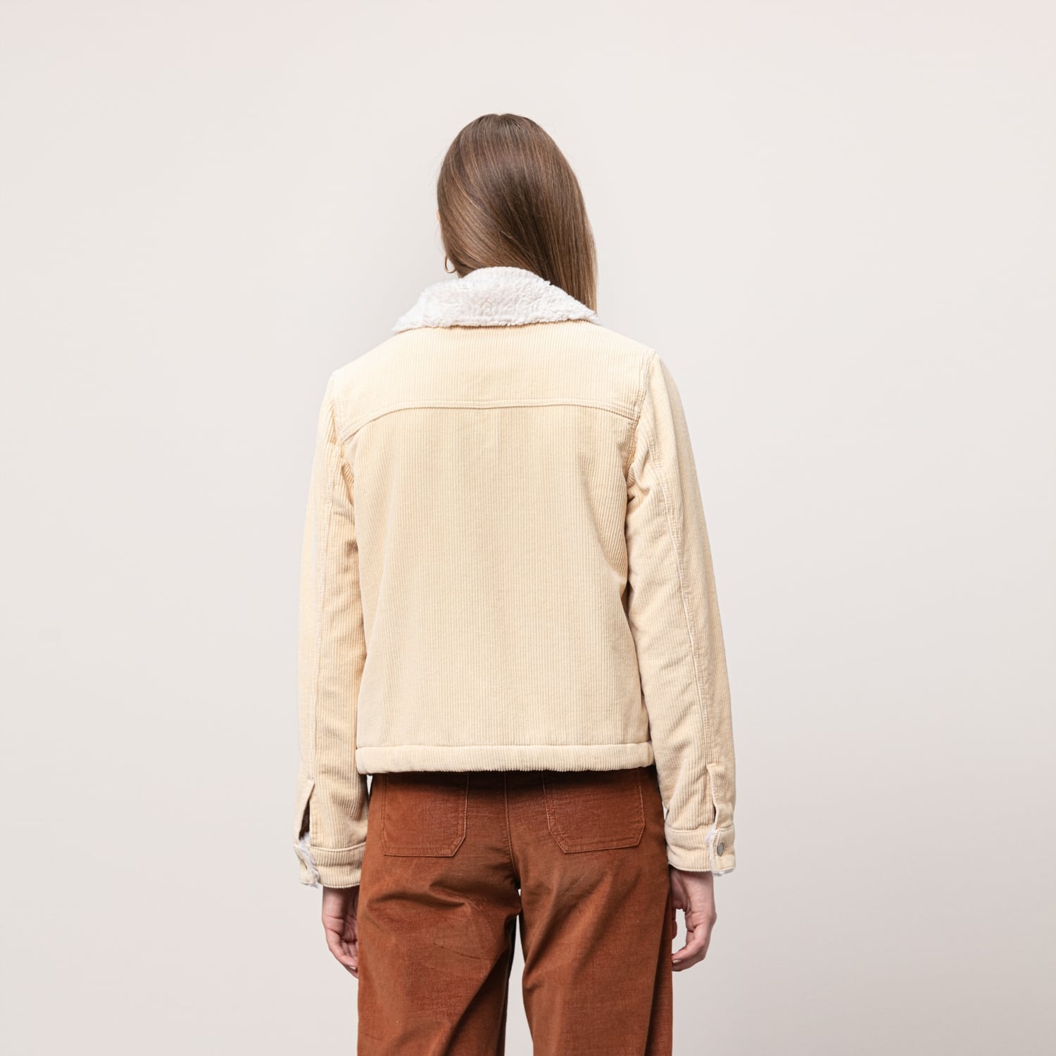 KÜRK YAKALI PAMUK KADİFE CEKET