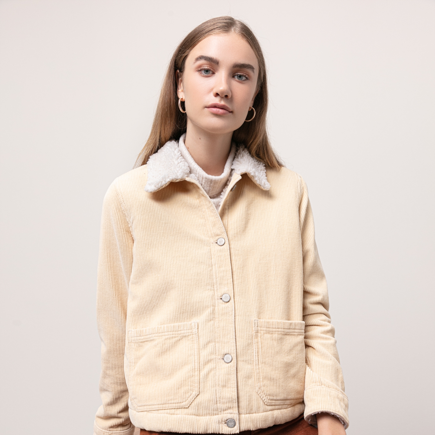 KÜRK YAKALI PAMUK KADİFE CEKET