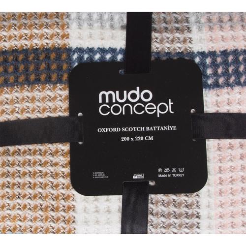  OXFORD SCOTCH BEJ - MAVİ BATTANIYE ÇİFT KİŞİLİK 200x220 CM