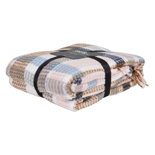  OXFORD SCOTCH BEJ - MAVİ BATTANIYE ÇİFT KİŞİLİK 200x220 CM