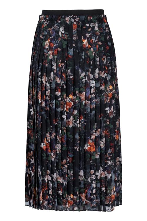  ÇİÇEK DESENLİ PİLELİ MİDİ ETEK