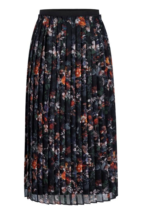  ÇİÇEK DESENLİ PİLELİ MİDİ ETEK