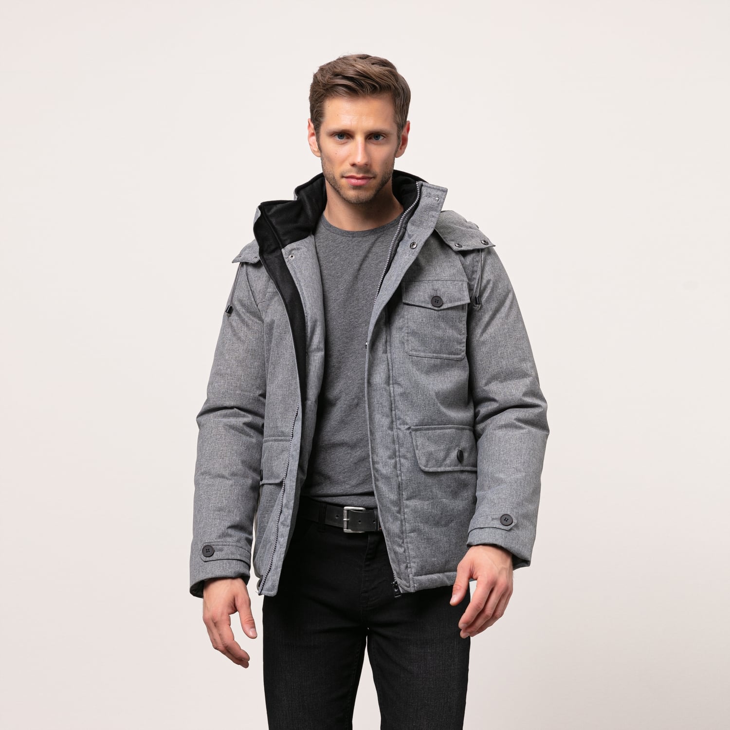 KAPÜŞONLU DİK YAKA MONT