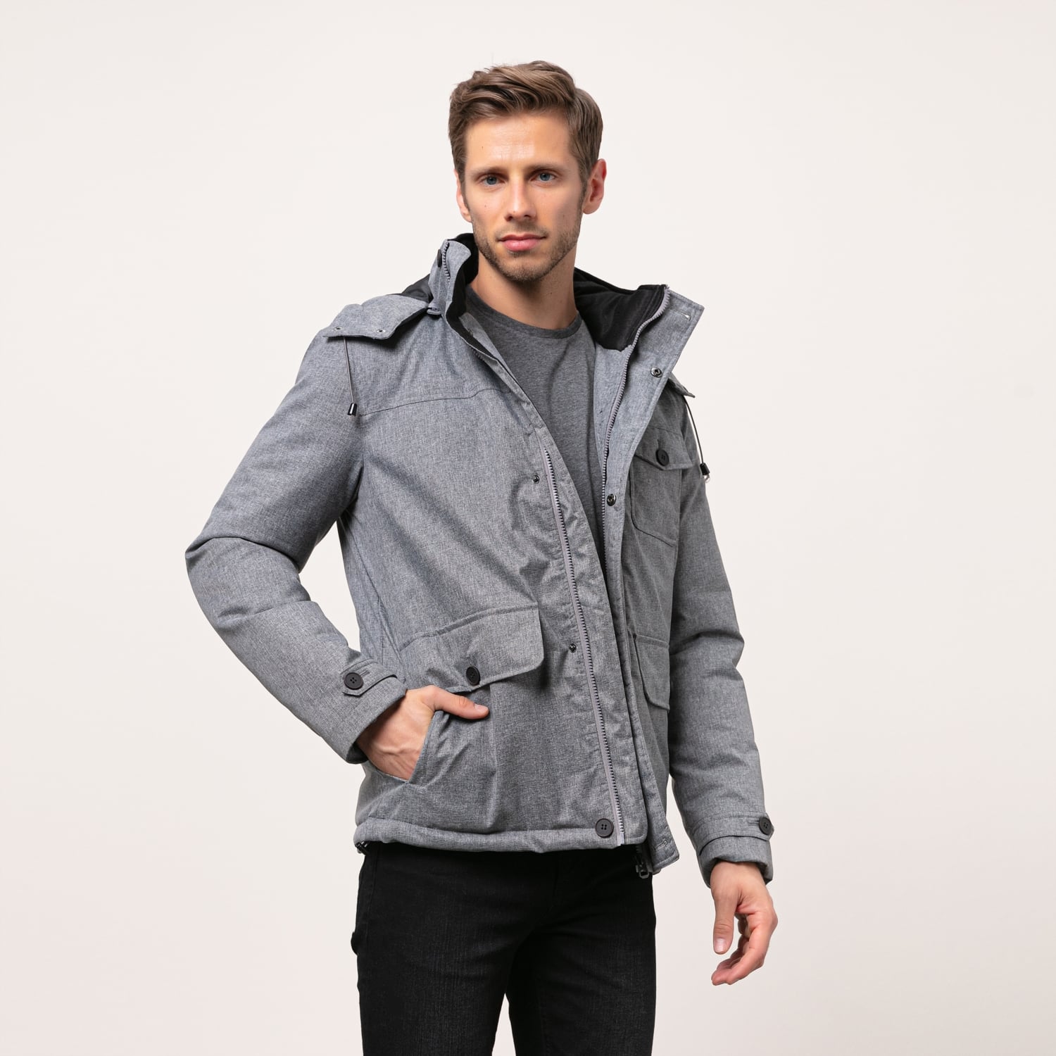 KAPÜŞONLU DİK YAKA MONT