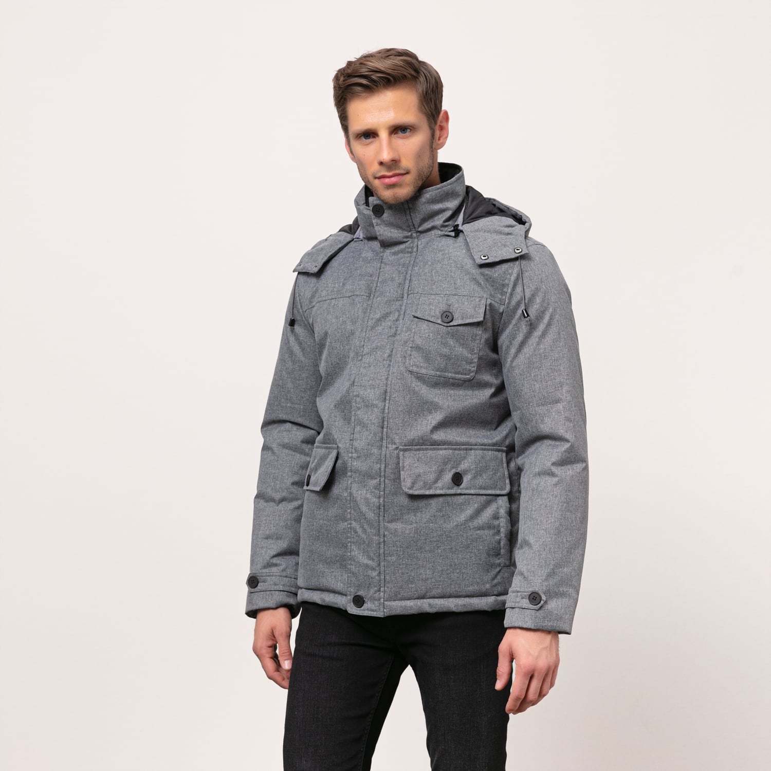 KAPÜŞONLU DİK YAKA MONT