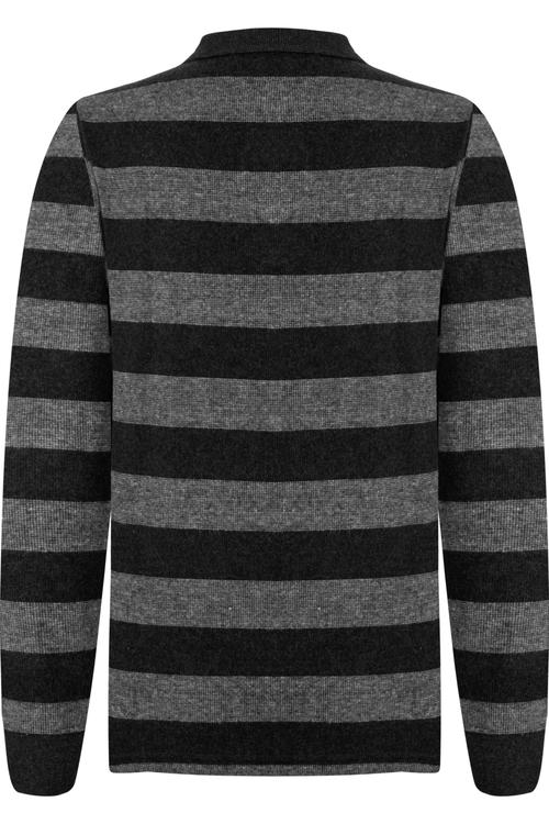  POLO YAKA ÇİZGİLİ UZUN KOLLU T-SHIRT