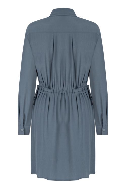  BELİ LASTİKLİ MİNİ GÖMLEK ELBİSE