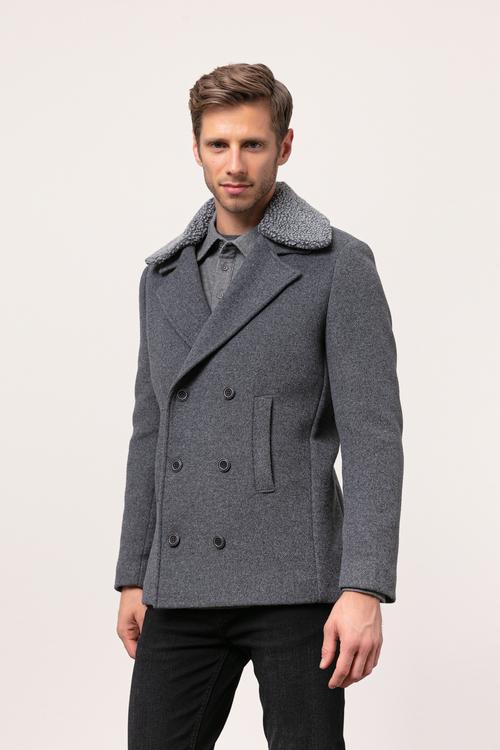  KÜRK YAKA DÜĞMELİ KABAN