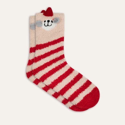  ÇİZGİLİ YILBAŞI TEMALI ÇORAP