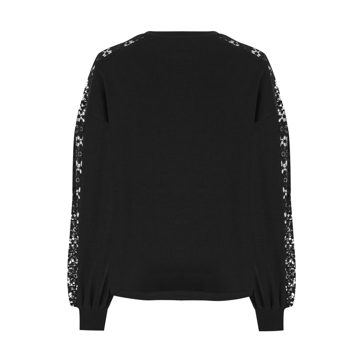 BİSİKLET YAKA DANTELLİ SWEATSHIRT