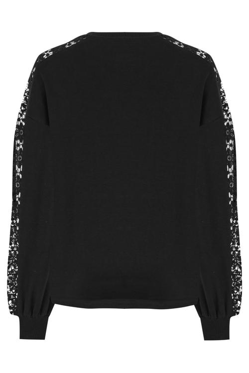  BİSİKLET YAKA DANTELLİ SWEATSHIRT