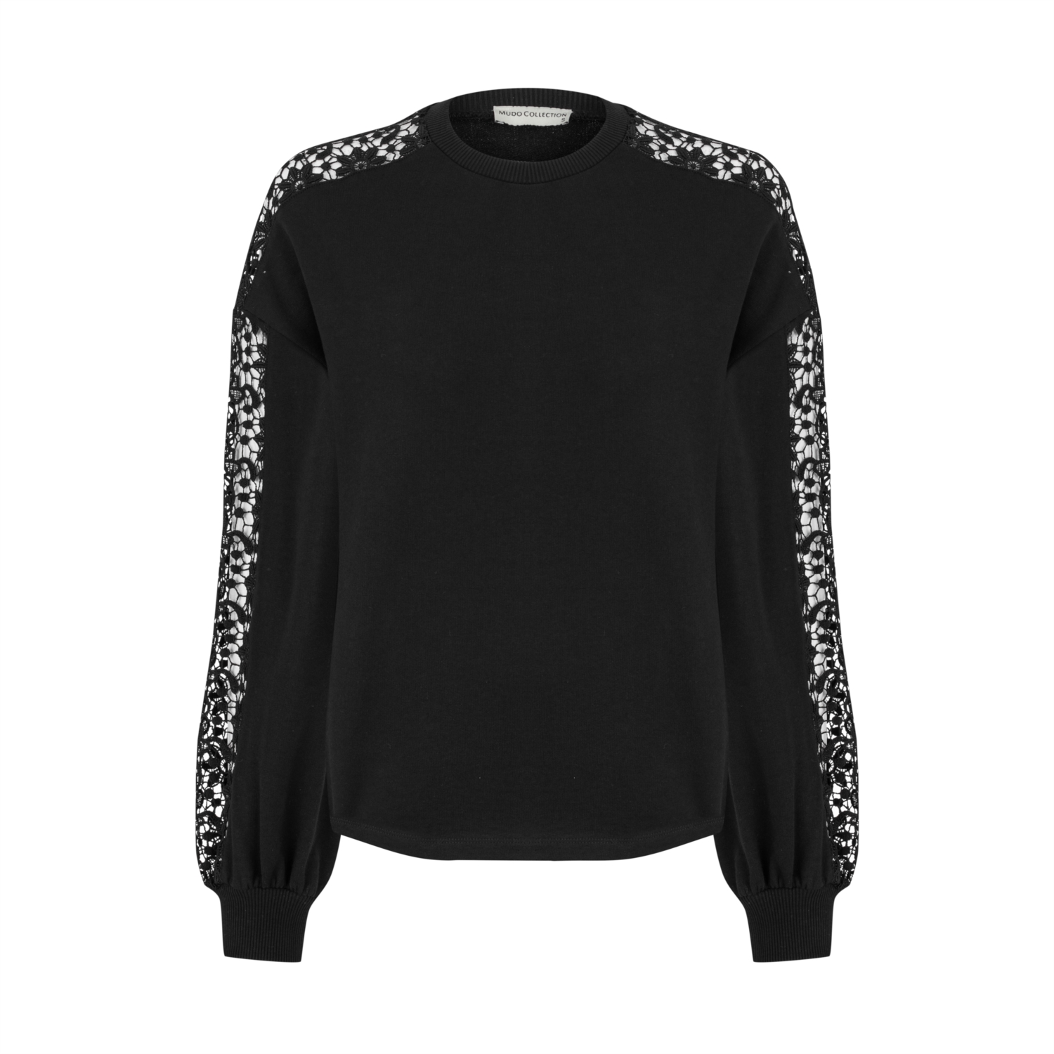 BİSİKLET YAKA DANTELLİ SWEATSHIRT