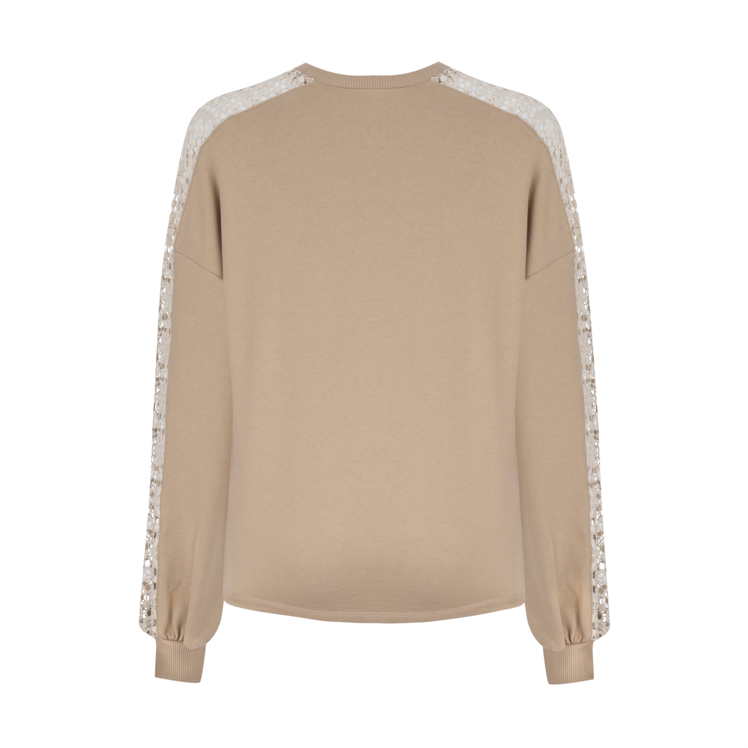 BİSİKLET YAKA DANTELLİ SWEATSHIRT