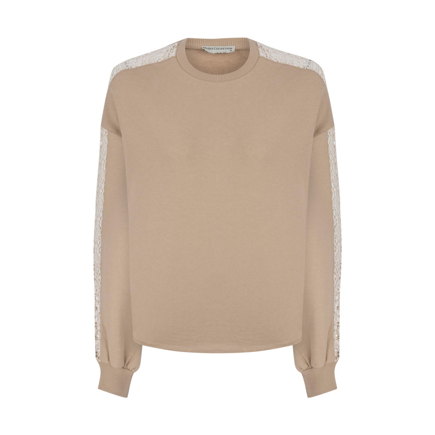 BİSİKLET YAKA DANTELLİ SWEATSHIRT