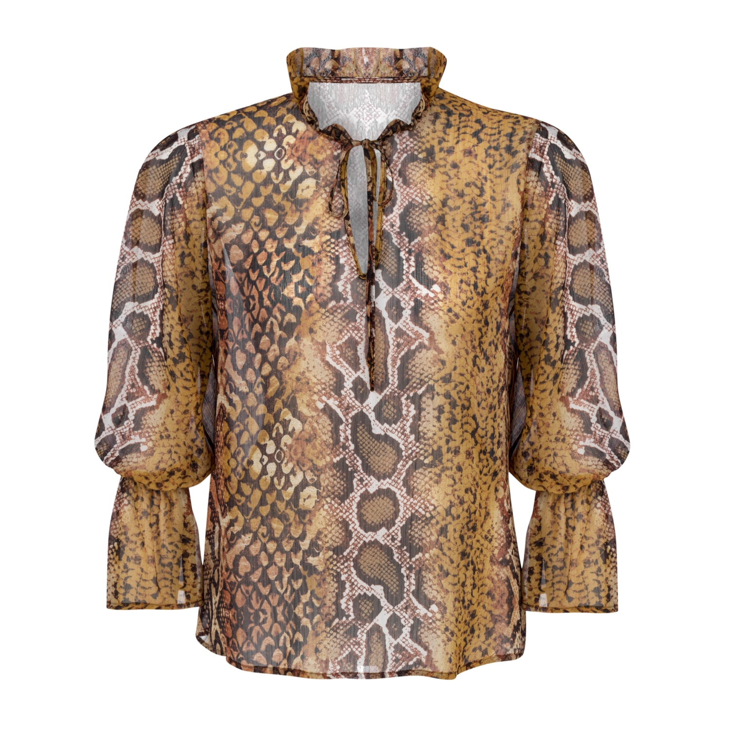 DESENLİ BAĞLAMA DETAYLI BLUZ