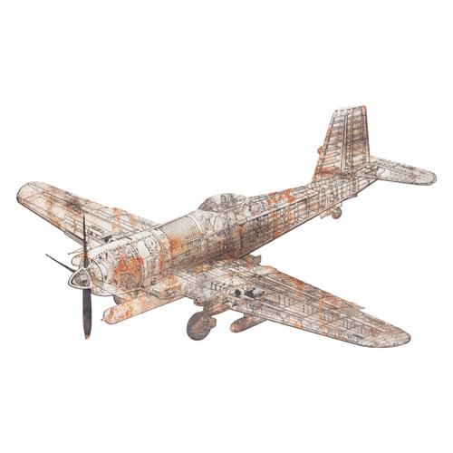  RUST AIRPLANE PANO 94X6X63 CM