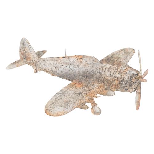  RUST AIRPLANE PANO 87X6X47 CM