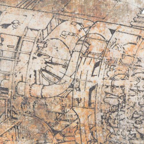  RUST AIRPLANE PANO 87X6X47 CM