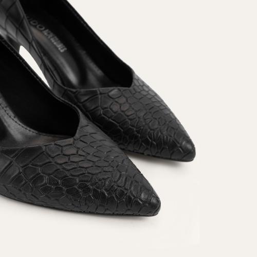  YILAN DERİSİ DESENLİ TOPUKLU AYAKKABI