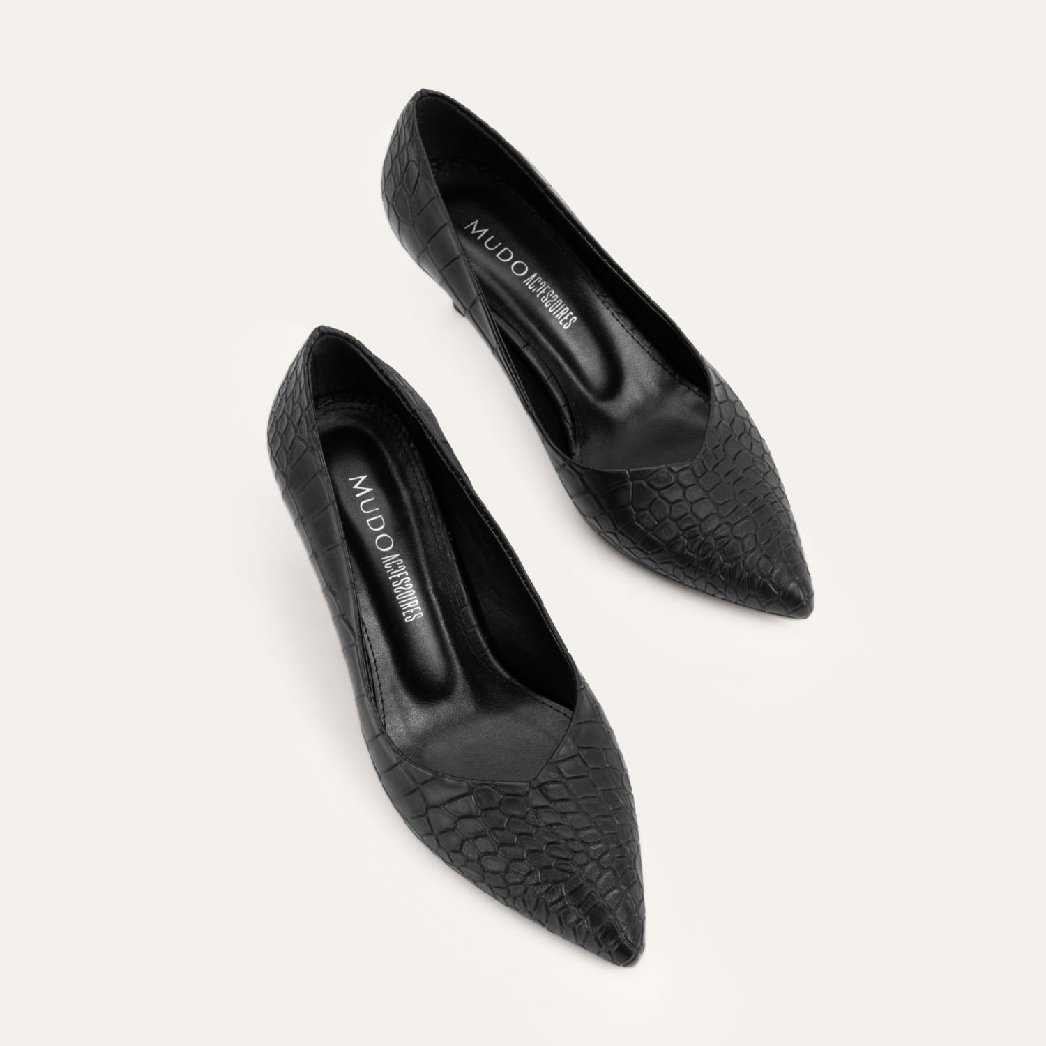 YILAN DERİSİ DESENLİ TOPUKLU AYAKKABI