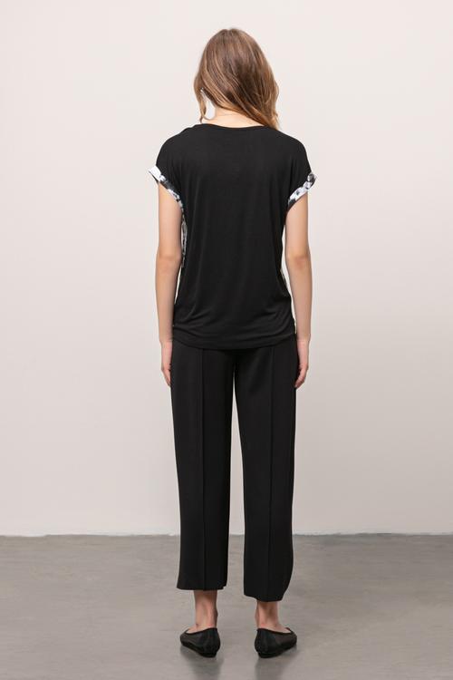  YANDAN BAĞLAMALI VİSKOZ T-SHIRT