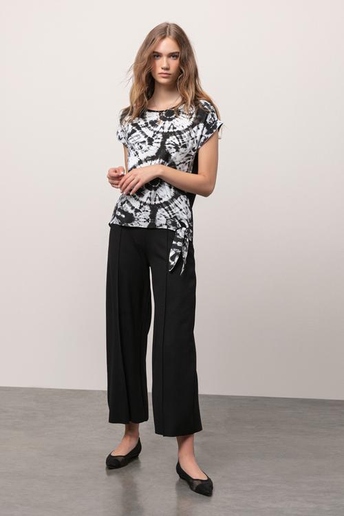  YANDAN BAĞLAMALI VİSKOZ T-SHIRT