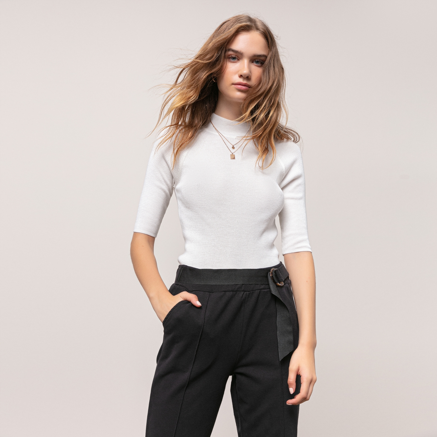 BELİ LASTİKLİ PAMUKLU PANTOLON