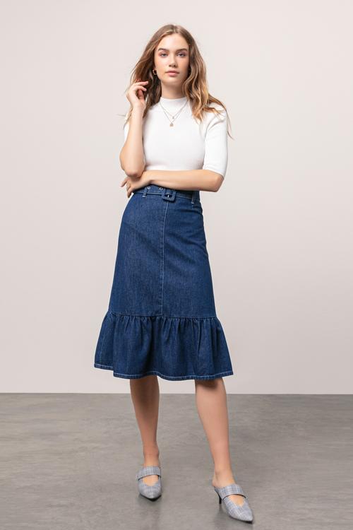 JEAN MİDİ KLOŞ ETEK