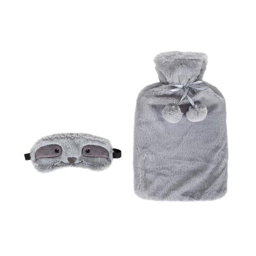  PELUŞ SICAK SU TORBASI VE GÖZ MASKESİ SETİ TEMBEL HAYVAN