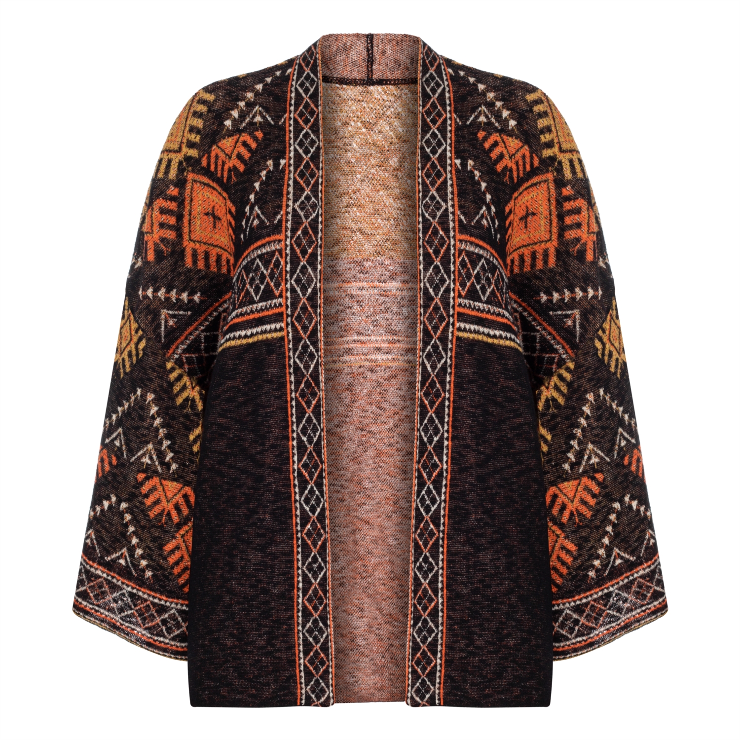 ETNİK DESENLİ PAMUKLU HIRKA