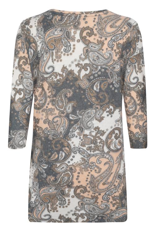  V YAKA DESENLİ TRİKO SWEATSHIRT