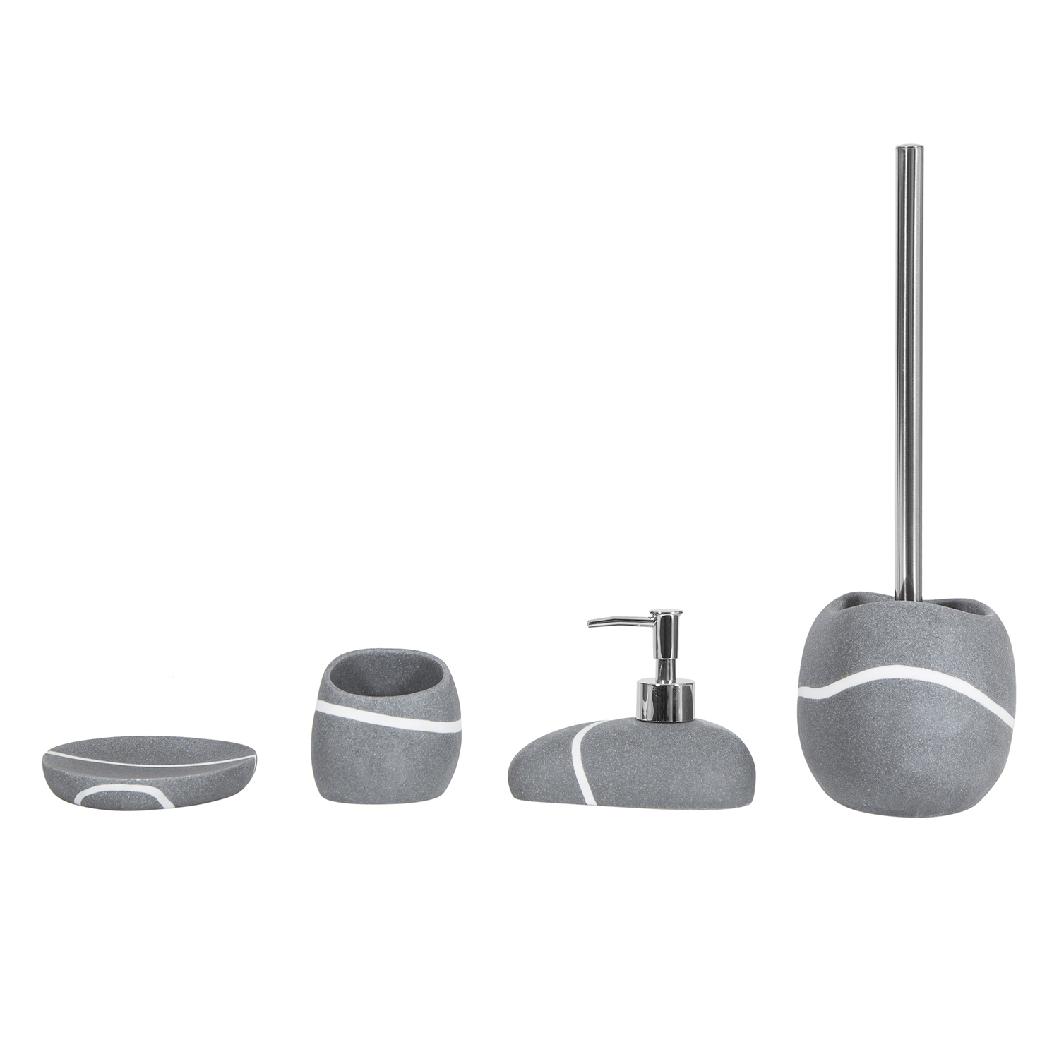 CHARTER ANTRASİT POLİRESİN 4'LÜ KUTULU BANYO SETİ