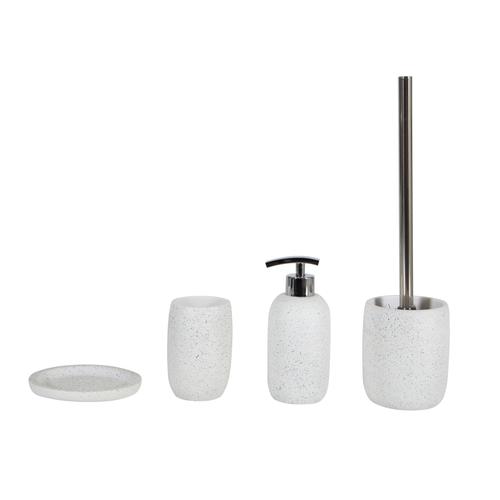  EVİTA BEYAZ POLİRESİN 4'LÜ KUTULU BANYO SETİ