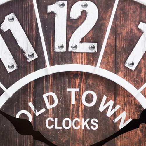  OLD TOWN DUVAR SAATİ BEYAZ 50 CM