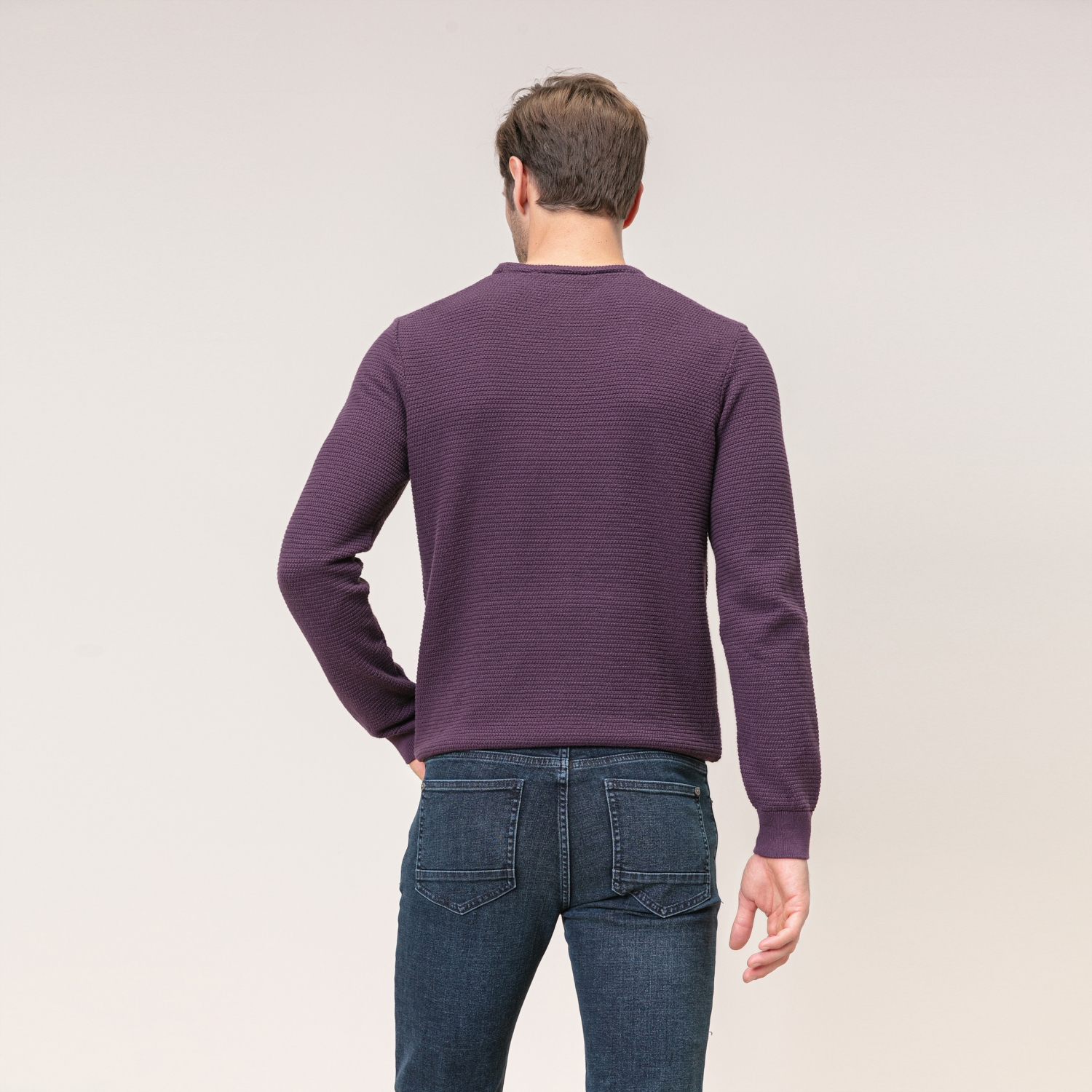 PAMUKLU ÖRGÜ DESENLİ KAZAK